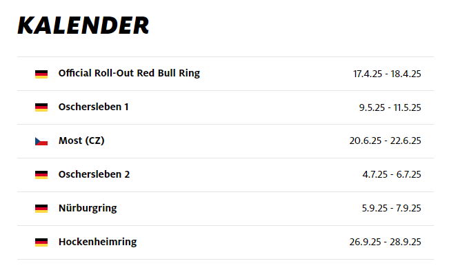 ADAC Junior Cup 2025 Renntemine im Rahmen der IDM